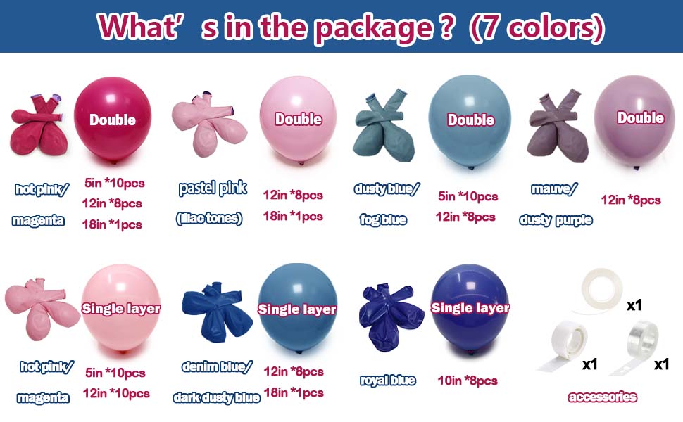 tropical balloon arch kit mauve blue balloon double stuffed balloon garland 