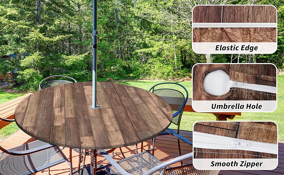 Outdoor Tablecloth with Umbrella Hole