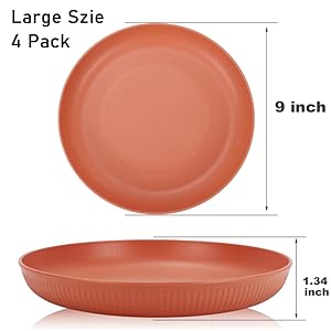 Lightweight Wheat Straw Plates 9 Inch
