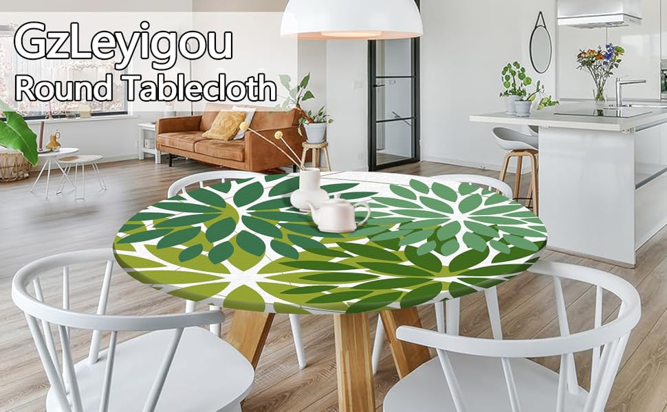 green tablecloth