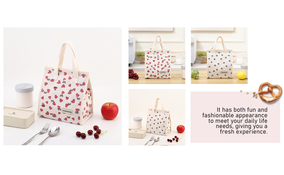 Corduroy lunch bag