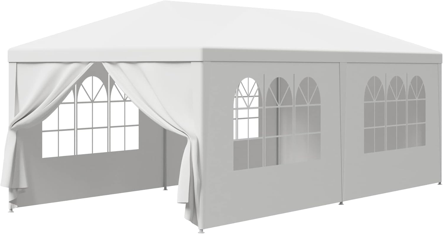 10’X20’ Outdoor Canopy Tent Camping Gazebo Storage Shelter Pavilion Cater Events w/Removable Sidewalls for Backyard BBQ Camping Picnic Party Wedding Ceremony, Easy Assemble and Remove