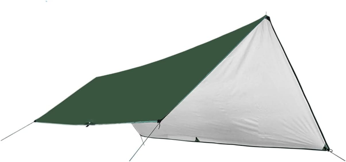 1set Outdoor Camping Tent Tarp Mat Versatile Sunshade Shelter for Hiking Beach and Picnic Large Green Random Frame