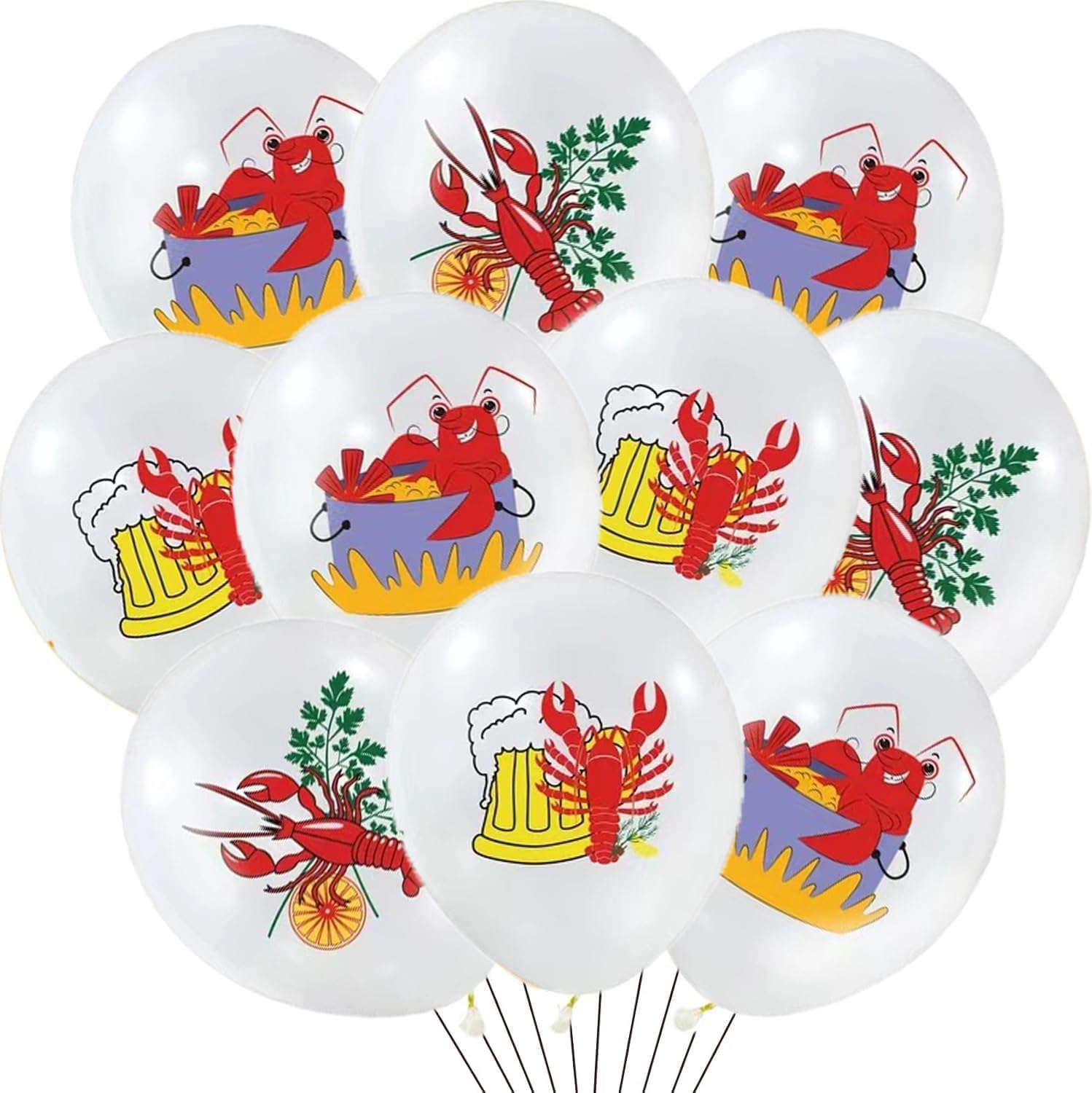 30 Pcs Lobster Balloons Crawfish Balloons for Crawfish Boil Party Supplies Summer Party Supplies