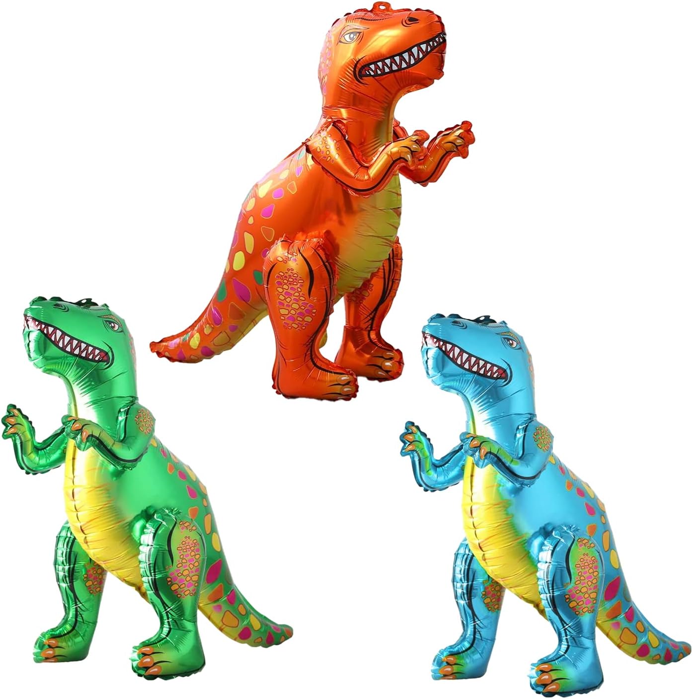 3Pack Dinosaur Balloons,3D Tyrannosaurus Dino Balloon Decoration for Dinosaur Jungle Theme Birthday Baby Shower Party Supplies (Tyrannosaurus)