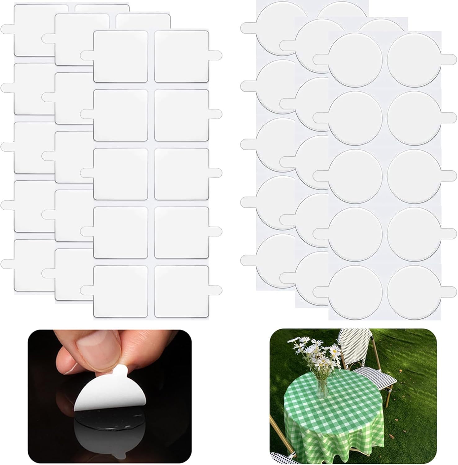 60Pcs Transparent Tablecloth Clips & Table Cover Clips for Thick Picnic Tables, Photo Mounting, Birthday Party Decorating, Office And Classroom