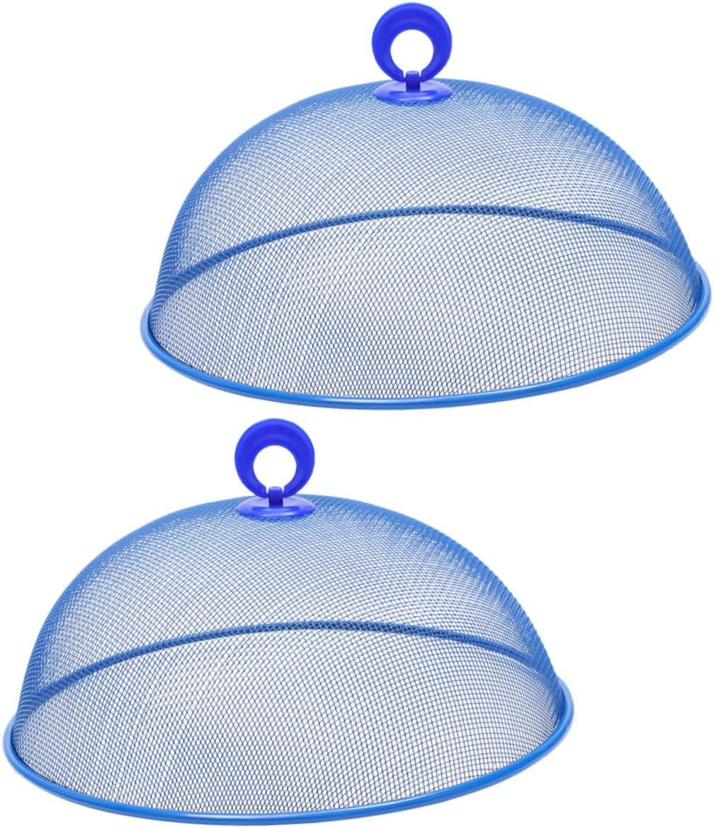 Amosfun 2Pcs Mesh Dome Food Cover Food Tent for Outdoor Picnics Camping Kitchen Use Mesh Design Easy to Clean Food Protector for Plates Snacks