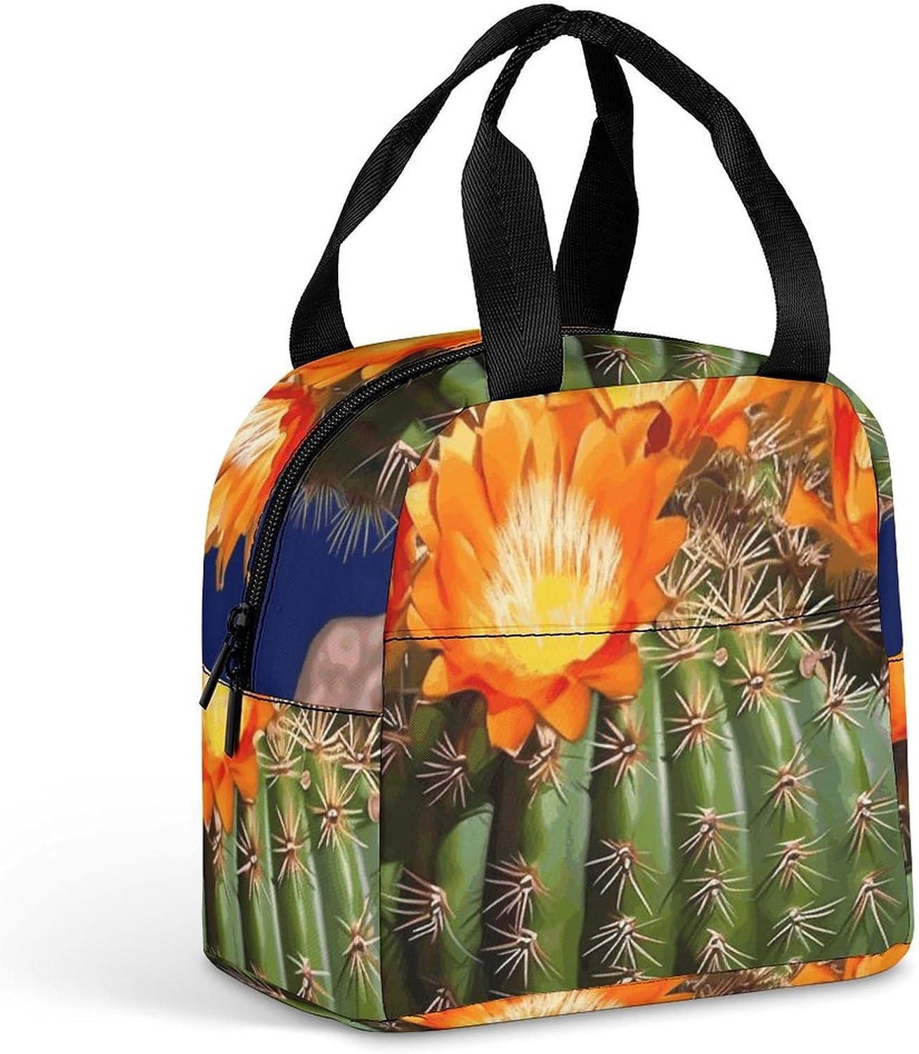 Blooming Barrel Green Lunch Bag for Men Women Insulated Lunch Box Reusable Cooler Tote, Portable Lunchbag for Work, Picnic, Travel, Easy Carry