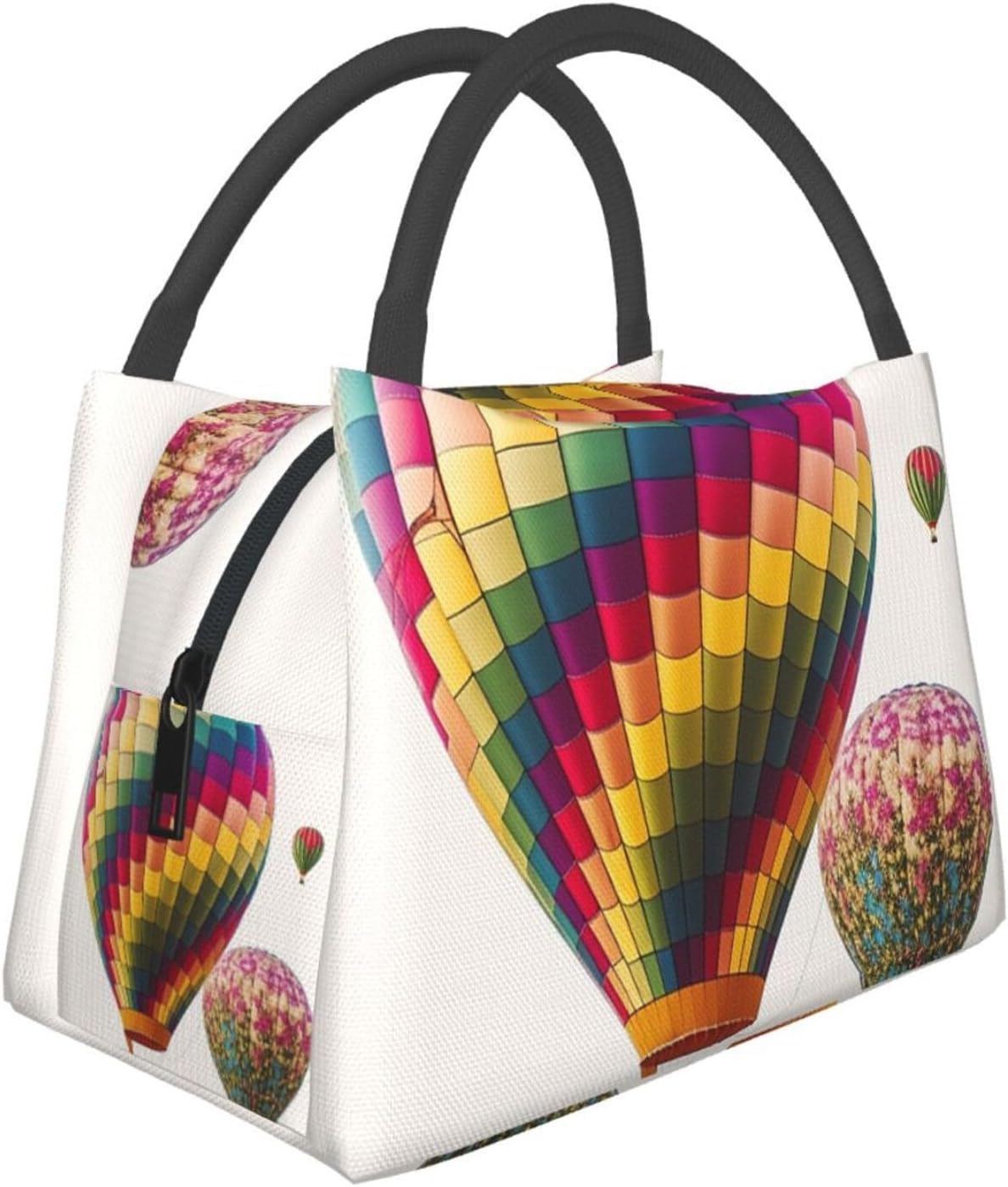 Color Hot Air Balloon Insulated Lunch Bag For Women Men,Large Leakproof Lunch Box Reusable Lunch Cooler Tote Food Carrier For Work Picnics Travel