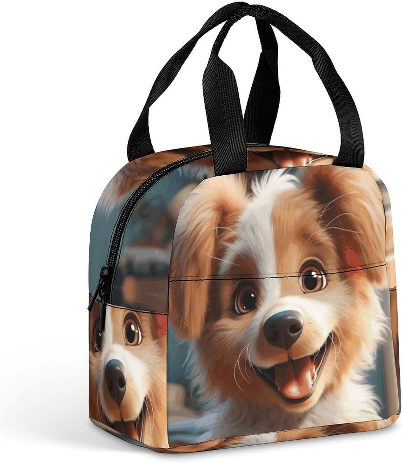 Cute Dog Lunch Bag for Men Women Insulated Lunch Box Reusable Cooler Tote, Portable Lunchbag for Work, Picnic, Travel, Easy Carry