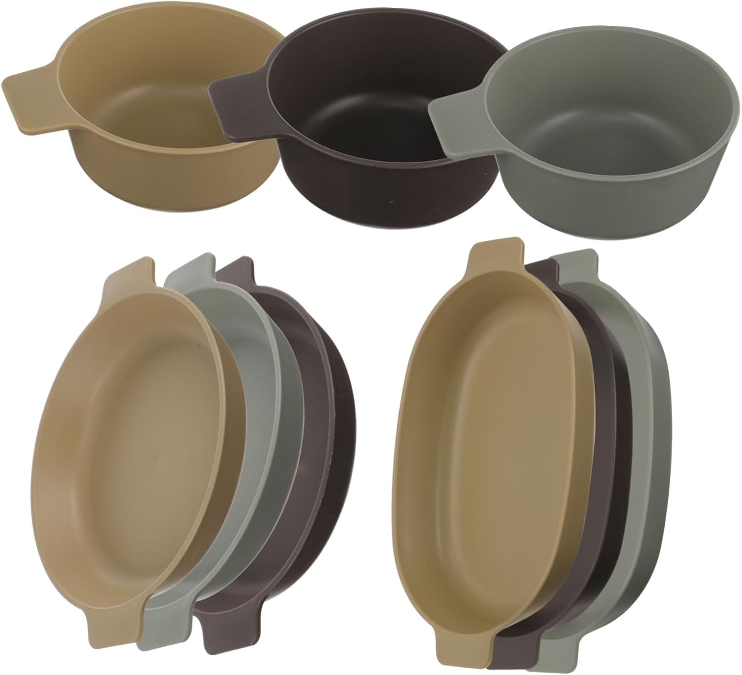 HANABASS 1 Set Portable Outdoor Dinnerware Reusable Plastic Bowl and Plate Kit for Camping Picnics and Travel Lightweight Dining Essentials for Side Dishes and Snacks