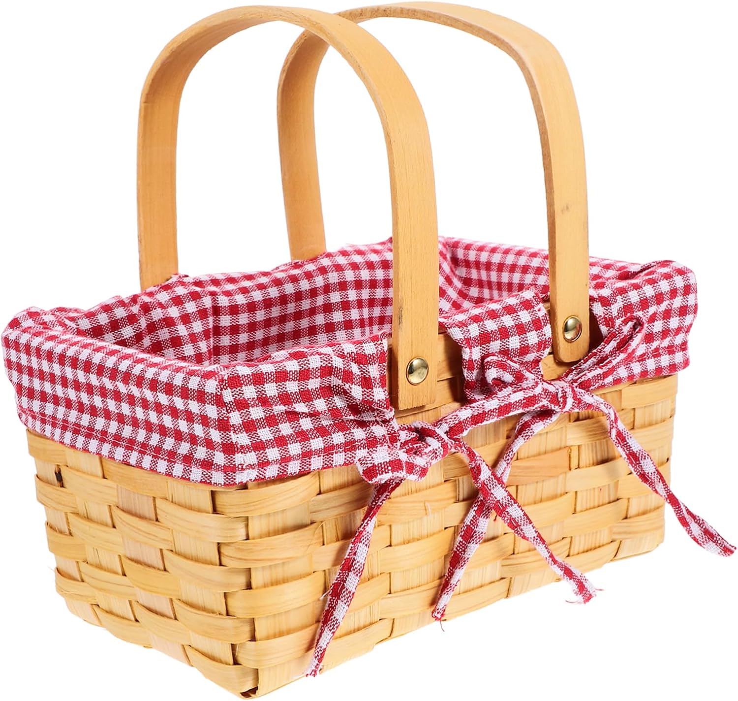 Handheld Woven Basket Lining Multi-Functional Storage for Fruits Flowers and Rustic Decorative Basket for Home Organization and Picnic Use