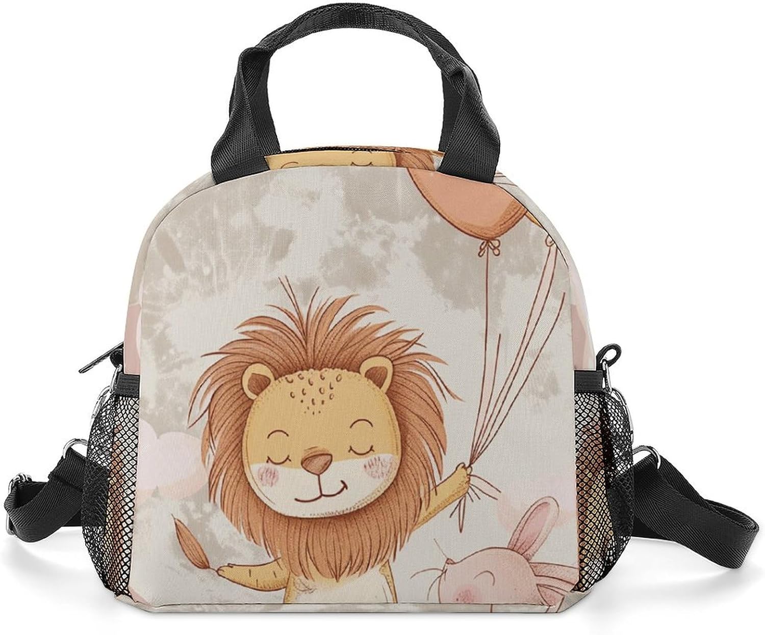 Lion Holding Balloon Lunch Bag for Women Men Insulated Lunch Box Leakproof Lunch Tote Bag for Picnic Work Beach