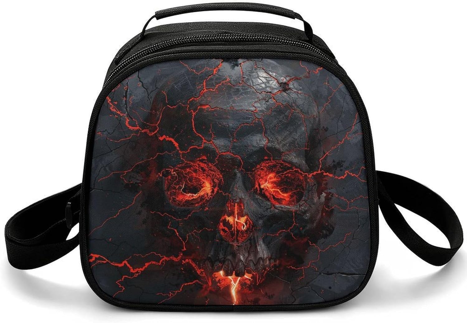 Lunch Box Lunchbag for Women Men Leakproof Cooler Tote Bags Red Lava Skull Insulated Lunchbox Reusable Cute Lunch Pail Bag Cooler Lunch Container for Work Picnic Travel