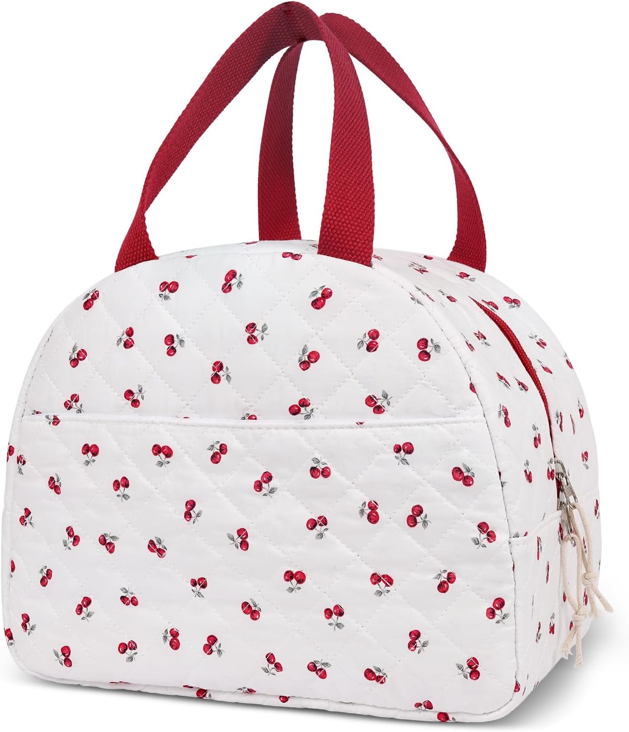 Lunch Box for Women,Cute Quilted Lunch Tote Bag,Reusable Insulated Lunch Box,Large Capacity Cooler Bag with Compartments for Work, Picnics or Travelling