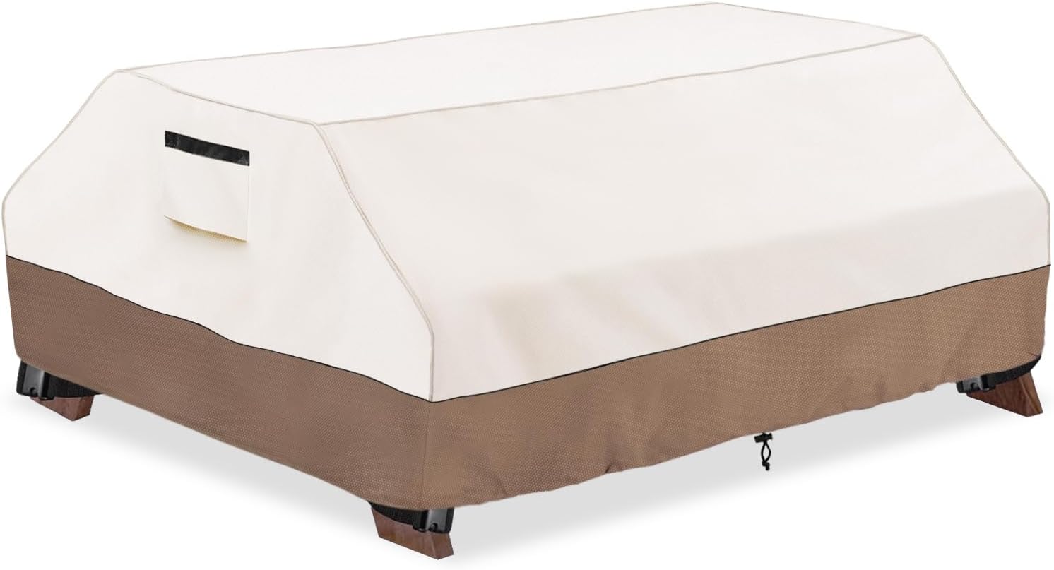 Outdoor Picnic Table Cover Waterproof 96 Inch Patio Furniture Covers for Picnic Table with Bench (Beige)