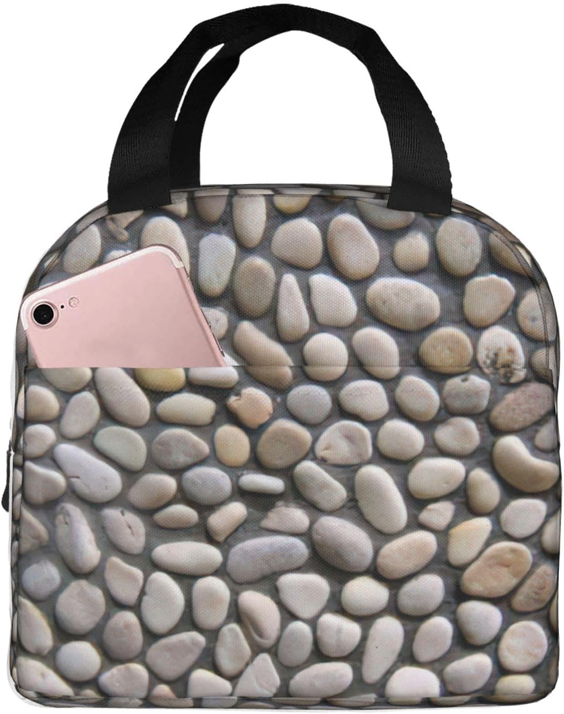 Pebble Stone print Lunch Bag Lunch Box Reusable Insulated Lunch Tote Leakproof for Work Picnic