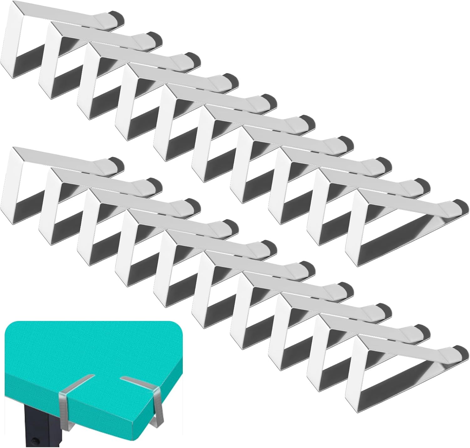 Picnic Table Cloth Holder Clips - 20 PCS Tablecloth Clips Stainless Steel Windproof Table Cloth Clip for Outdoor Picnic Camping Graduation Wedding Patio Family