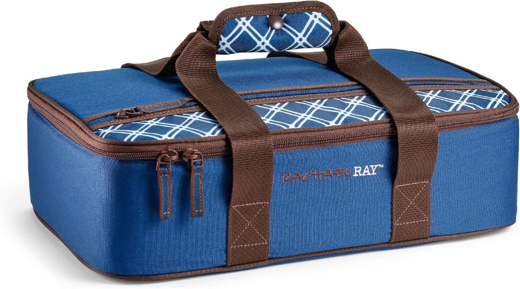 Rachael Ray Lasagna Lugger, Thermal Insulated Casserole Carrier for Hot or Cold Food, Lugger Tote for Potluck, Parties, Picnic, and Cookouts, Fits 9" x 13" Baking Dish