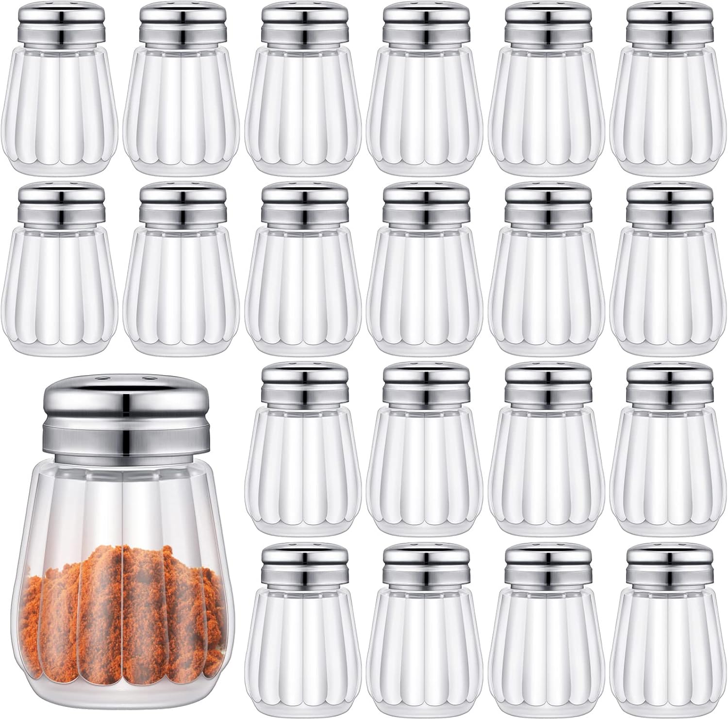 50 Pcs Mini Glass Salt and Pepper Shakers Bulk Cube Shape Clear Tiny Salt Pepper Holders Mini Glass Seasoning Jars Kitchen Spice Shaker with Mesh Top for Table Drinkware Home Accessories