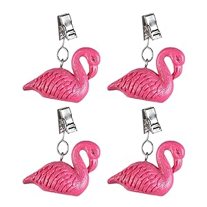 Set of 4 Flamingo Shaped Table Cover Tablecloth Weights Clips