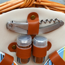 Picnic Basket with corkscrew &amp; salt and Pepper shakers