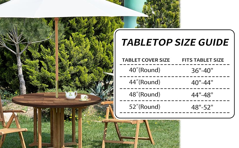 Round Outdoor Tablecloth with Umbrella Hole
