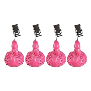 Set of 4 Flamingo Shaped Table Cover Tablecloth Weights Clips