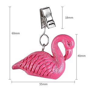 Set of 4 Flamingo Shaped Table Cover Tablecloth Weights Clips